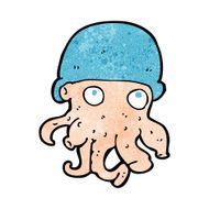 cartoon alien head wearing hat N8