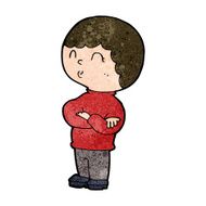 cartoon boy with folded arms N18