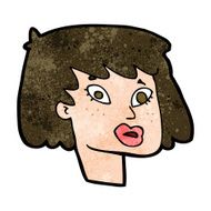 cartoon pretty female face N78
