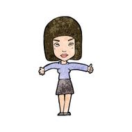 cartoon woman giving thumbs up symbol N54