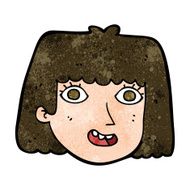 cartoon happy female face N152