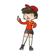 cartoon skater girl giving thumbs up symbol N8