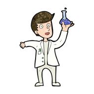 cartoon happy scientist N7