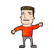 cartoon waving stressed man N8