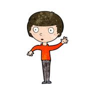 cartoon waving boy N16