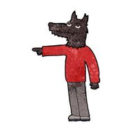 cartoon wolf man pointing N7