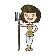 cartoon happy farmer girl N5