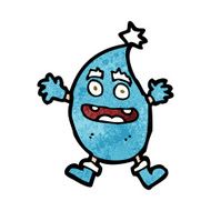 cartoon funny water drop creature N2