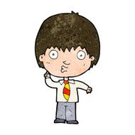 cartoon school boy answering question N41