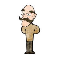 cartoon old man with mustache N23