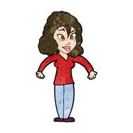 cartoon woman shrugging shoulders N402