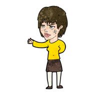 cartoon woman with sticking plaster on face N9