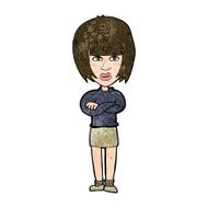 cartoon annoyed woman N162