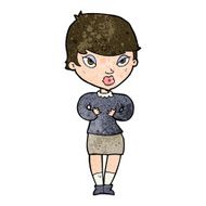 cartoon woman gesturing at self N24