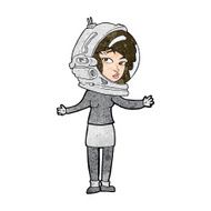 cartoon woman wearing astronaut helmet N9