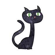 cartoon black cat N51