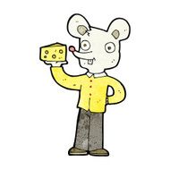 cartoon mouse holding cheese N8