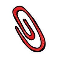 cartoon red paperclip N11