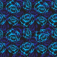 blue Roses seamless pattern