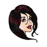 cartoon pretty female face N79