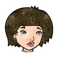 cartoon bored looking woman N10