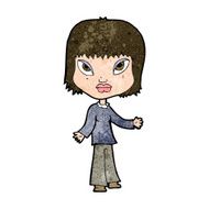 cartoon woman with open arms N80