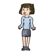cartoon woman shrugging shoulders N404