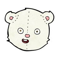 cartoon polar teddy bear head N3