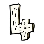 cartoon wooden number N40