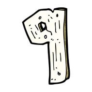 cartoon wooden number N41