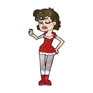 cartoon woman making dismissive gesture N17