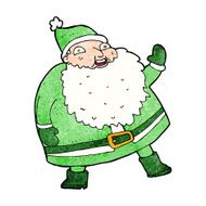 funny waving santa claus cartoon N17