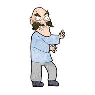 cartoon angry old man N128