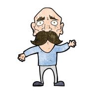 cartoon worried old man N17