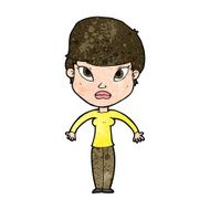 cartoon woman shrugging shoulders N405