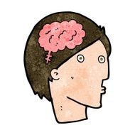 cartoon man with brain symbol N14