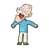 cartoon terrified old man N16