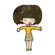 cartoon woman giving thumbs up symbol N56