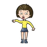 cartoon surprised woman N202
