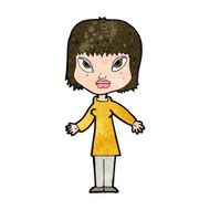 cartoon woman with open arms N81