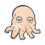 cartoon alien squid face N23