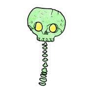 cartoon spooky skull and spine N9