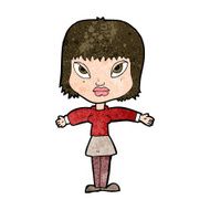 cartoon woman with outstretched arms N9