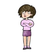 cartoon woman wit crossed arms N9