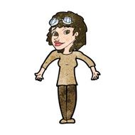 cartoon woman wearing goggles N9