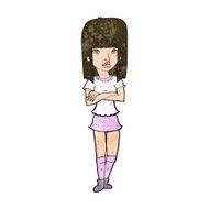 cartoon girl with crossed arms N9