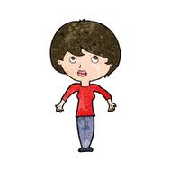 cartoon woman shrugging shoulders N406