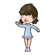 Cartoon Woman Waving N279