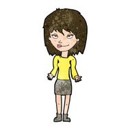 cartoon woman shrugging shoulders N408