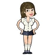 cartoon woman with hands on hips N180